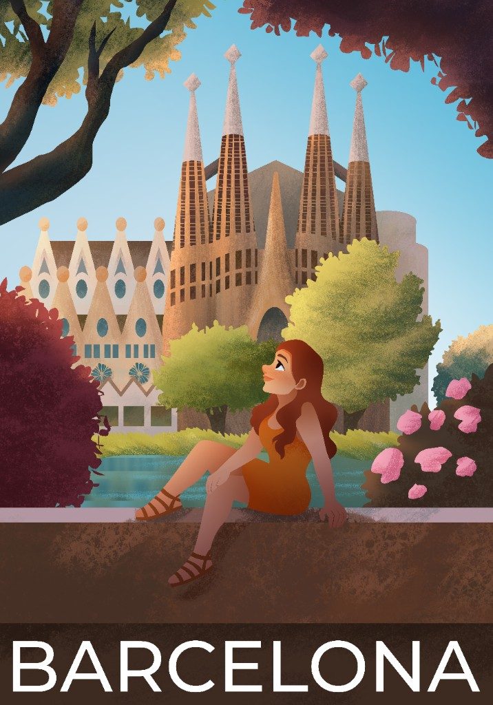Affiche de voyage — Barcelone